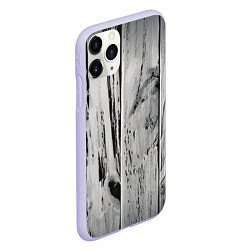 Чехол iPhone 11 Pro матовый Grey wood, цвет: 3D-светло-сиреневый — фото 2