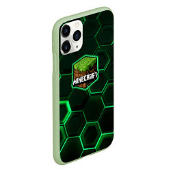 Чехол iPhone 11 Pro матовый Minecraft Logo Плиты, цвет: 3D-салатовый — фото 2