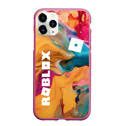 Чехол iPhone 11 Pro матовый Roblox Logo Color, цвет: 3D-малиновый