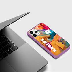 Чехол iPhone 11 Pro матовый Roblox Logo Color, цвет: 3D-фиолетовый — фото 2