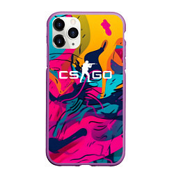 Чехол iPhone 11 Pro матовый Counter Strike Go Logo Color, цвет: 3D-фиолетовый