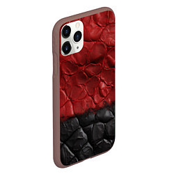 Чехол iPhone 11 Pro матовый Черная красная текстура, цвет: 3D-коричневый — фото 2