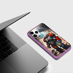 Чехол iPhone 11 Pro матовый Космодесант - Warhammer 40k, цвет: 3D-фиолетовый — фото 2