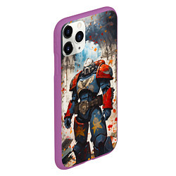 Чехол iPhone 11 Pro матовый Космодесант - Warhammer 40k, цвет: 3D-фиолетовый — фото 2