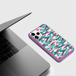 Чехол iPhone 11 Pro матовый Камуфляж модный, цвет: 3D-фиолетовый — фото 2