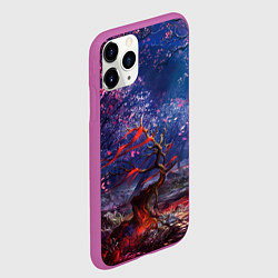 Чехол iPhone 11 Pro матовый Магический лес при луне, цвет: 3D-фиолетовый — фото 2