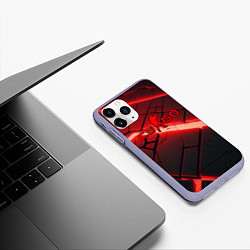 Чехол iPhone 11 Pro матовый CS GO red neon, цвет: 3D-светло-сиреневый — фото 2