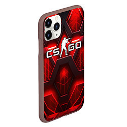 Чехол iPhone 11 Pro матовый CS GO red space abstract, цвет: 3D-коричневый — фото 2