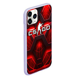 Чехол iPhone 11 Pro матовый CS GO red space abstract, цвет: 3D-светло-сиреневый — фото 2