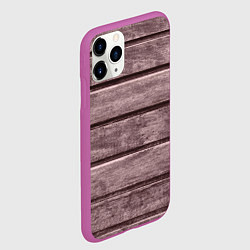 Чехол iPhone 11 Pro матовый Дощатый стиль, цвет: 3D-фиолетовый — фото 2