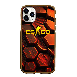 Чехол iPhone 11 Pro матовый CS GO orange logo, цвет: 3D-коричневый