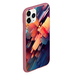 Чехол iPhone 11 Pro матовый Цветная абстракция каменных сланцев, цвет: 3D-малиновый — фото 2