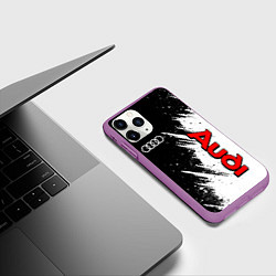Чехол iPhone 11 Pro матовый Ауди - белые потертости, цвет: 3D-фиолетовый — фото 2