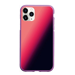 Чехол iPhone 11 Pro матовый Градиент темно-розовый, цвет: 3D-фиолетовый