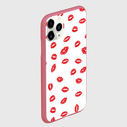 Чехол iPhone 11 Pro матовый Kiss, цвет: 3D-малиновый — фото 2