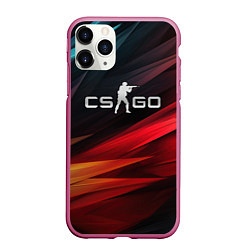 Чехол iPhone 11 Pro матовый CS GO dark abstract logo, цвет: 3D-малиновый