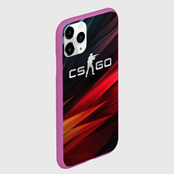 Чехол iPhone 11 Pro матовый CS GO dark abstract logo, цвет: 3D-фиолетовый — фото 2