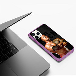 Чехол iPhone 11 Pro матовый Dwayne - Johnson, цвет: 3D-фиолетовый — фото 2