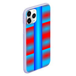 Чехол iPhone 11 Pro матовый Красно-синие полосы и квадраты, цвет: 3D-светло-сиреневый — фото 2