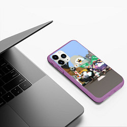 Чехол iPhone 11 Pro матовый Chicken Gun Skibibi: Гарибальди и Мурка, цвет: 3D-фиолетовый — фото 2