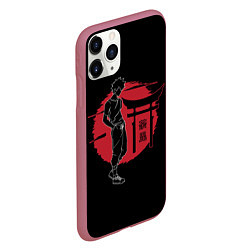 Чехол iPhone 11 Pro матовый Муген - Samurai Champloo, цвет: 3D-малиновый — фото 2