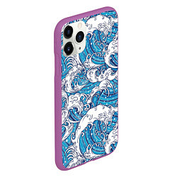 Чехол iPhone 11 Pro матовый Sea waves, цвет: 3D-фиолетовый — фото 2