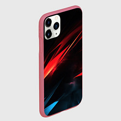 Чехол iPhone 11 Pro матовый Red black abstract, цвет: 3D-малиновый — фото 2