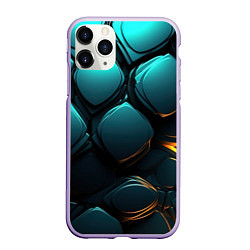 Чехол iPhone 11 Pro матовый Объемные большие плиты, цвет: 3D-светло-сиреневый