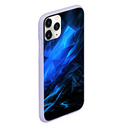 Чехол iPhone 11 Pro матовый Blue black background, цвет: 3D-светло-сиреневый — фото 2