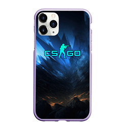 Чехол iPhone 11 Pro матовый CSGO blue logo, цвет: 3D-светло-сиреневый