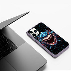 Чехол iPhone 11 Pro матовый Evil shark, цвет: 3D-серый — фото 2