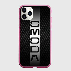Чехол iPhone 11 Pro матовый Omoda carbone, цвет: 3D-малиновый