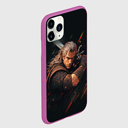 Чехол iPhone 11 Pro матовый Ведьмак Геральт - персонаж, цвет: 3D-фиолетовый — фото 2