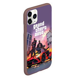 Чехол iPhone 11 Pro матовый Grand Theft Auto - game, цвет: 3D-коричневый — фото 2