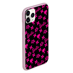Чехол iPhone 11 Pro матовый Барби паттерн черно-розовый, цвет: 3D-розовый — фото 2