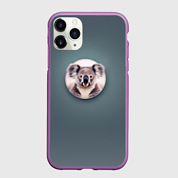 Чехол iPhone 11 Pro матовый Забавная коала, цвет: 3D-фиолетовый