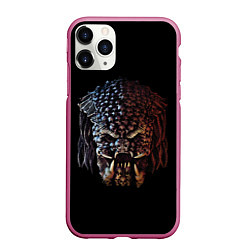 Чехол iPhone 11 Pro матовый Predator - skull, цвет: 3D-малиновый