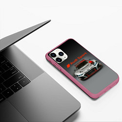 Чехол iPhone 11 Pro матовый Audi sport - racing car - extreme, цвет: 3D-малиновый — фото 2