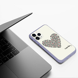 Чехол iPhone 11 Pro матовый Сердце - Кейт Харинг, цвет: 3D-светло-сиреневый — фото 2