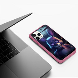 Чехол iPhone 11 Pro матовый Bonnie FNAF, цвет: 3D-малиновый — фото 2