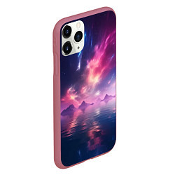 Чехол iPhone 11 Pro матовый Space and islands, цвет: 3D-малиновый — фото 2