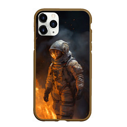 Чехол iPhone 11 Pro матовый Огонь в космосе, цвет: 3D-коричневый