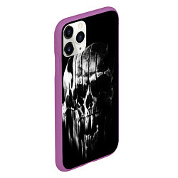 Чехол iPhone 11 Pro матовый Brutal skull, цвет: 3D-фиолетовый — фото 2