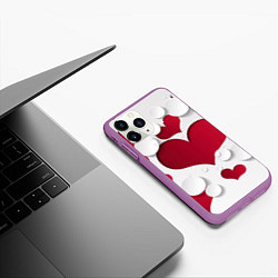 Чехол iPhone 11 Pro матовый С любовью для вас, цвет: 3D-фиолетовый — фото 2