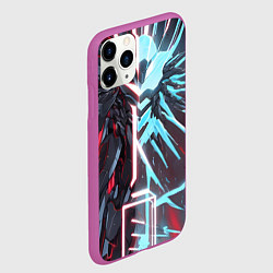 Чехол iPhone 11 Pro матовый Киберпанк энерго сердце, цвет: 3D-фиолетовый — фото 2