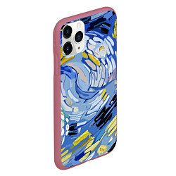 Чехол iPhone 11 Pro матовый Облака в стиле Ван Гога, цвет: 3D-малиновый — фото 2
