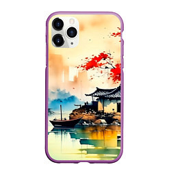 Чехол iPhone 11 Pro матовый Краски природы, цвет: 3D-фиолетовый
