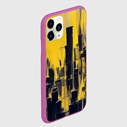 Чехол iPhone 11 Pro матовый Большой нарисованный город, цвет: 3D-фиолетовый — фото 2