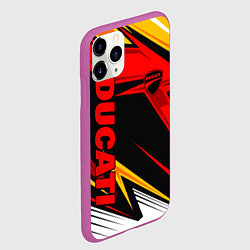 Чехол iPhone 11 Pro матовый Ducati - red uniform, цвет: 3D-фиолетовый — фото 2