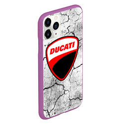 Чехол iPhone 11 Pro матовый Ducati - потресканная земля, цвет: 3D-фиолетовый — фото 2